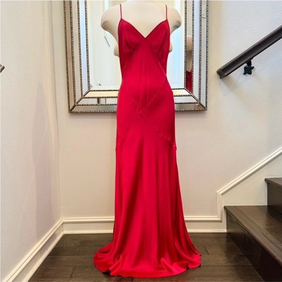 Y2K Victoria's Secret Silk Cherry Red Carpet
Bias Cut Maxi Gown Slip Dress L - Picture 7 of 11